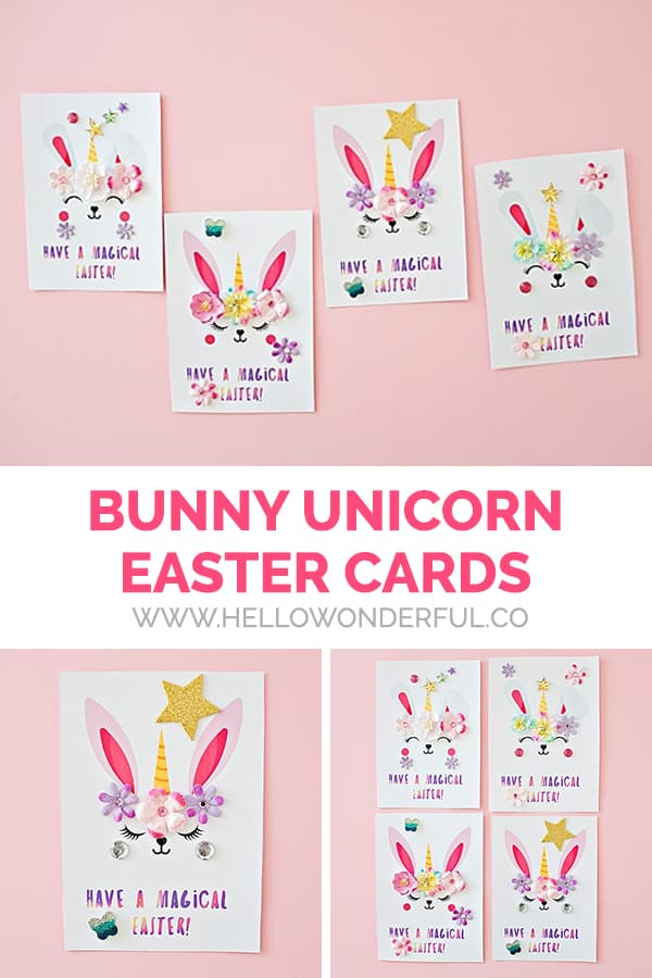 Bunny Unicorn Easter Cards