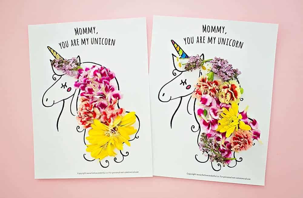 Mother's Day Unicorn Flower Art