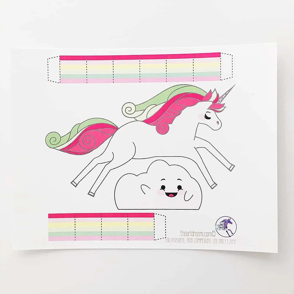 RAINBOW UNICORN ACCORDION PAPER CRAFT - hello, Wonderful