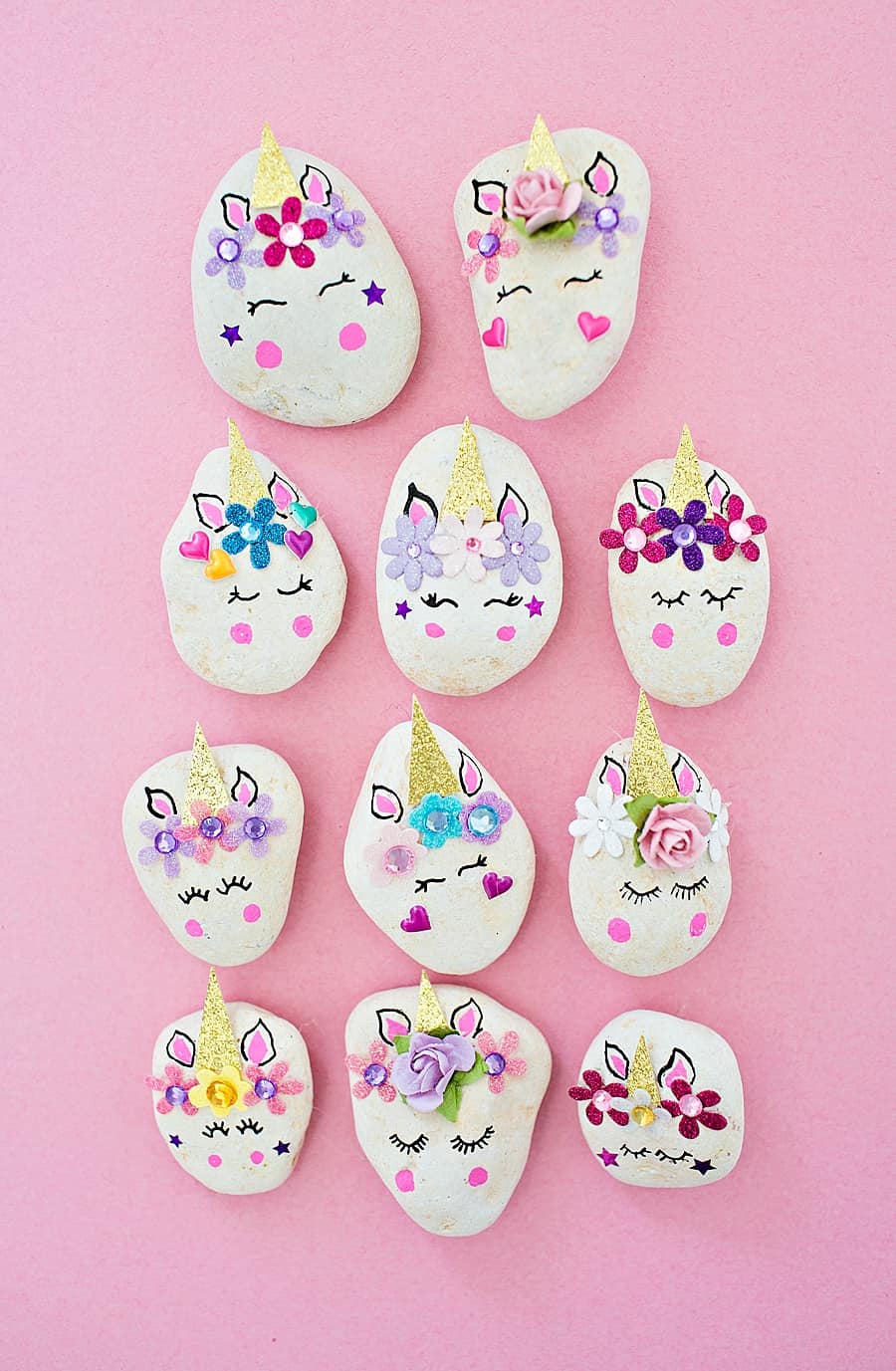 ]DIY Unicorn Rocks! Cute and easy kids craft idea! #diy #kidscraft #unicorndiy #unicorn #unicorntheme #unicorncraft