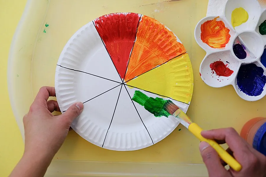 Handcraft Colorful Paper Plate Painting Creative Diy Paste - Temu