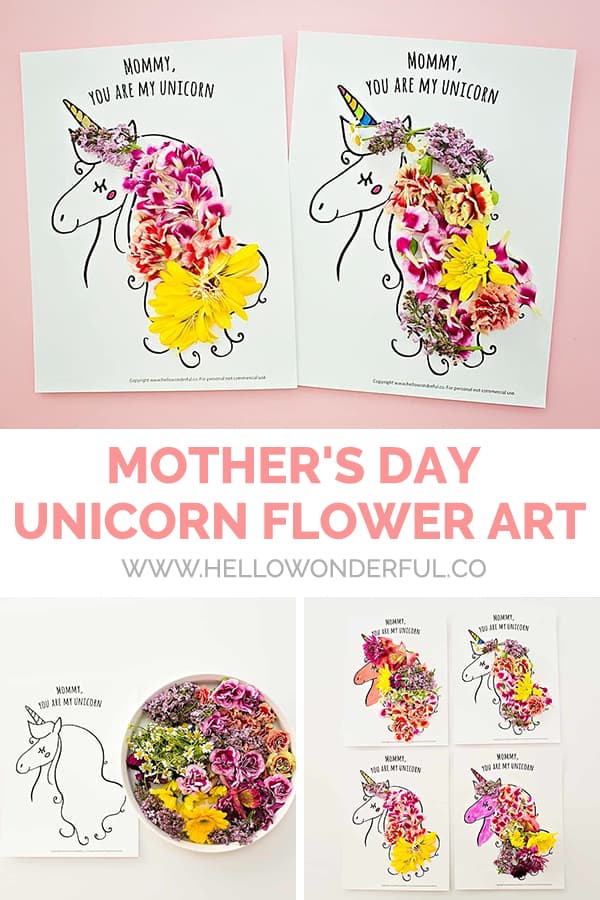 Mother's Day Unicorn Flower Art