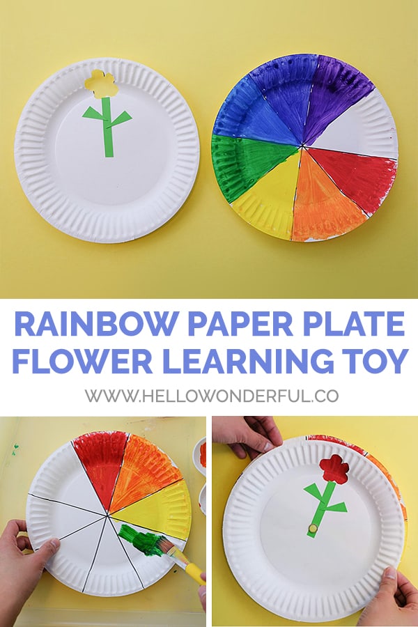 Rainbow Paper Plate Flower Learning Toy