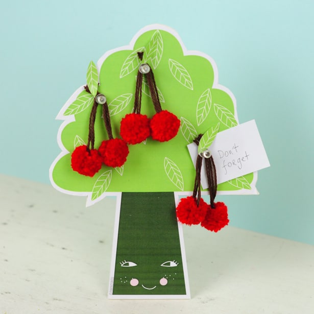 Create a DIY cherry tree message board with this cute free printable!