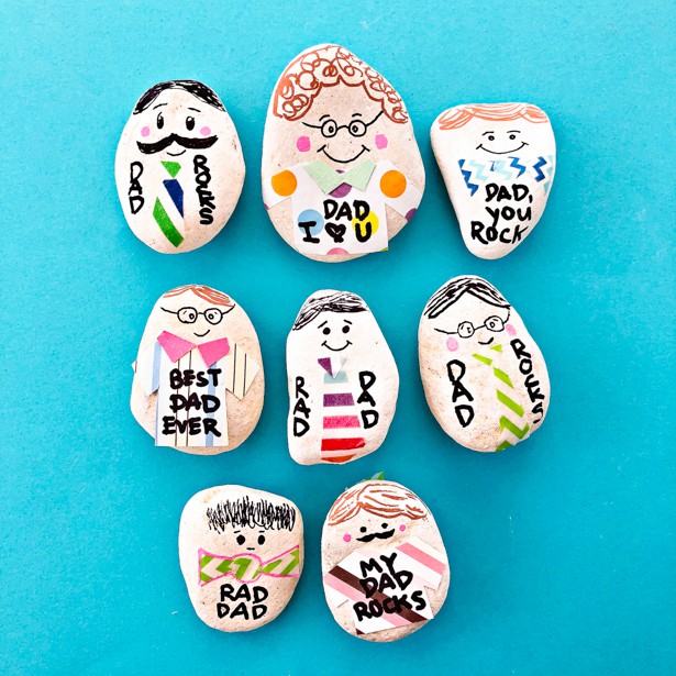 Make dad a personalized paperweight rock for a fun Father's Day craft and useful gift!