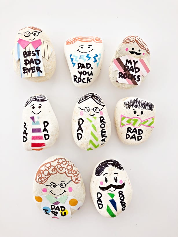 Make dad a personalized paperweight rock for a fun Father's Day craft and useful gift!