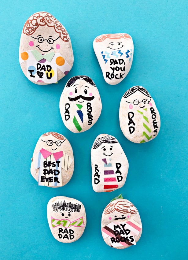 Make dad a personalized paperweight rock for a fun Father's Day craft and useful gift!