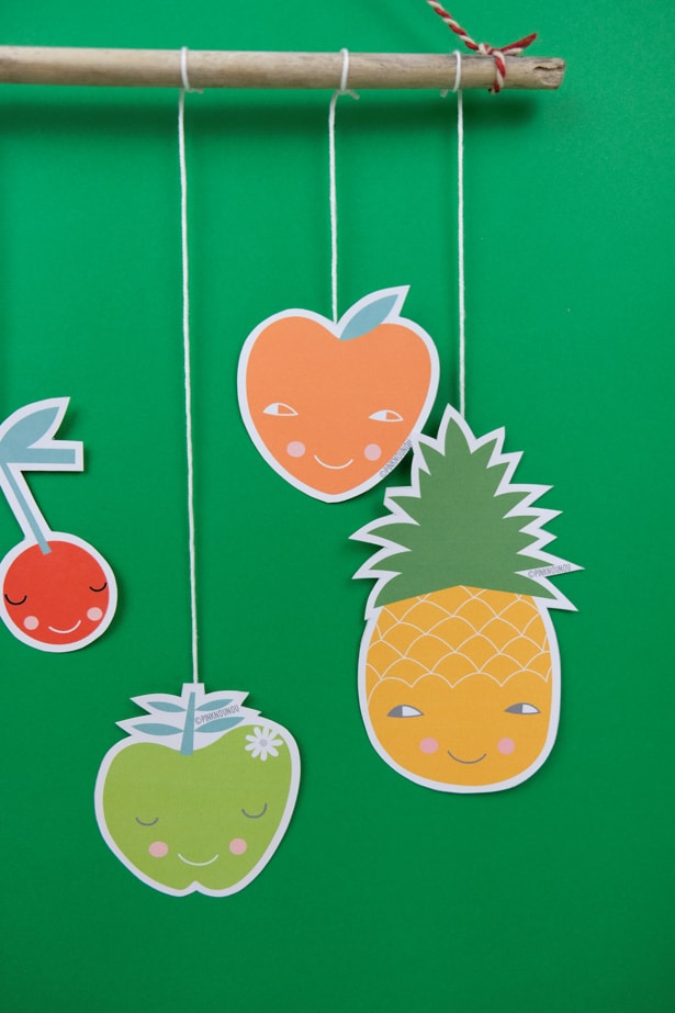 Create a simple and lovely fruit mobile with our free printable! 