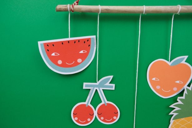 Create a simple and lovely fruit mobile with our free printable! 