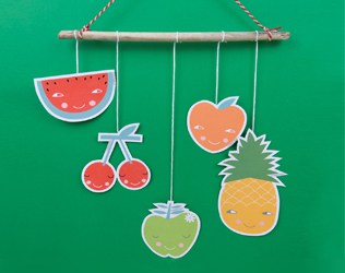 Create a simple and lovely fruit mobile with our free printable!