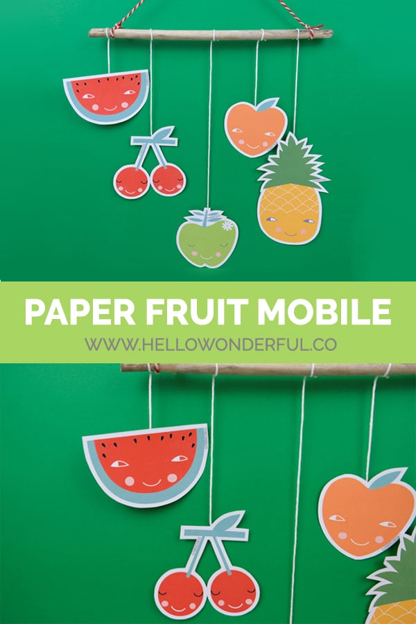 Create a simple and lovely fruit mobile with our free printable! 