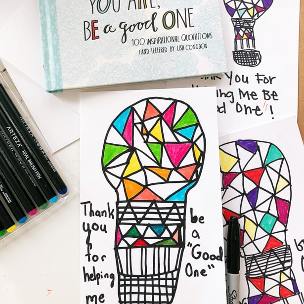 This cute homemade card and beautiful book of illustrated quotations makes the perfect teacher's gift!