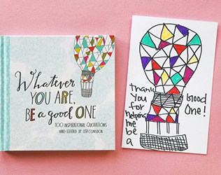 This cute homemade card and beautiful book of illustrated quotations makes the perfect teacher's gift!