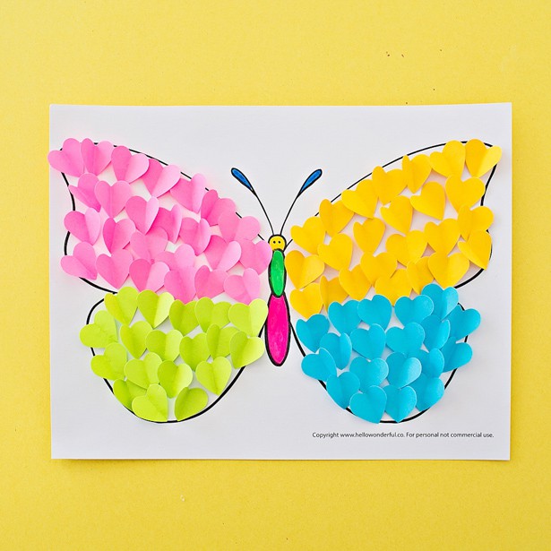 beautiful BUTTERFLY PAPER HEART CRAFT