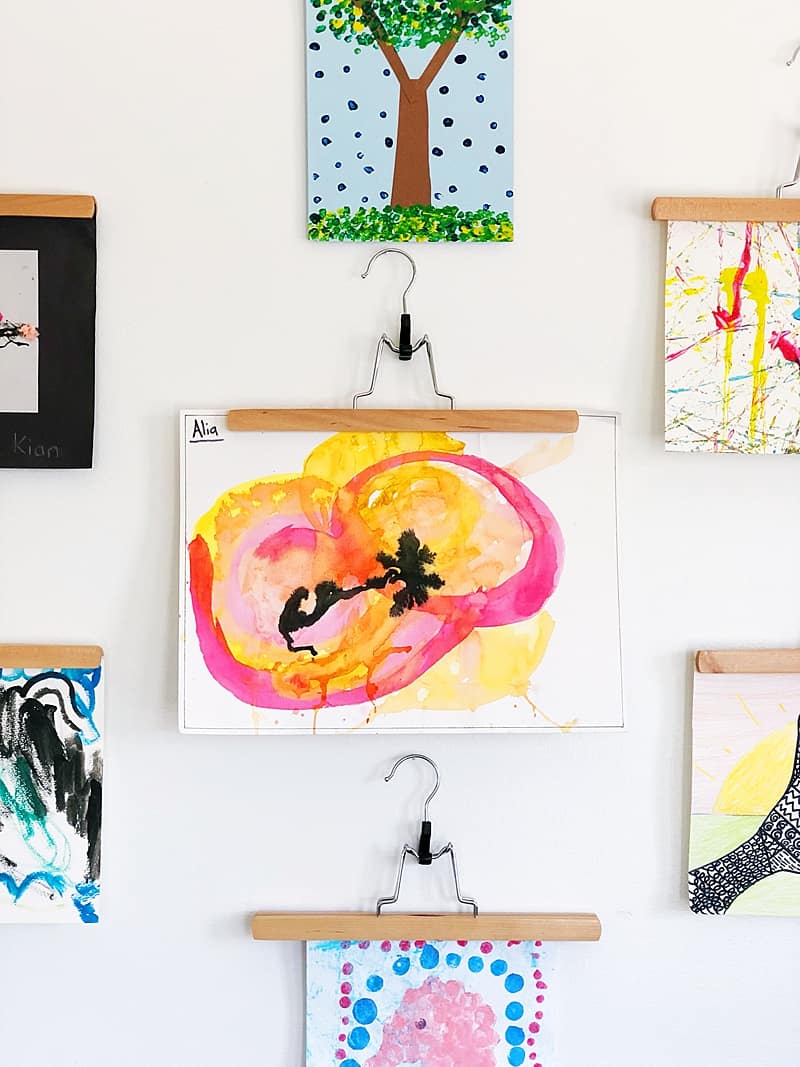 How to Creatively Display Your Kids' Art Using Hangers