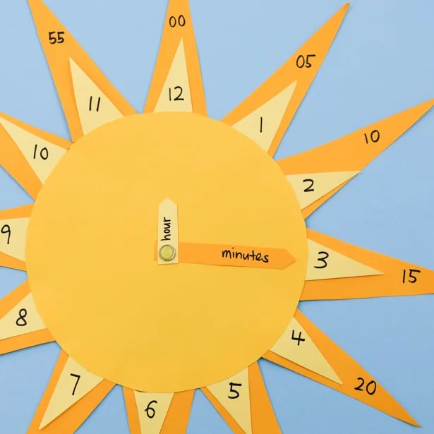 Teach your little ones how to tell time with this cute DIY sun clock craft and learning tool!