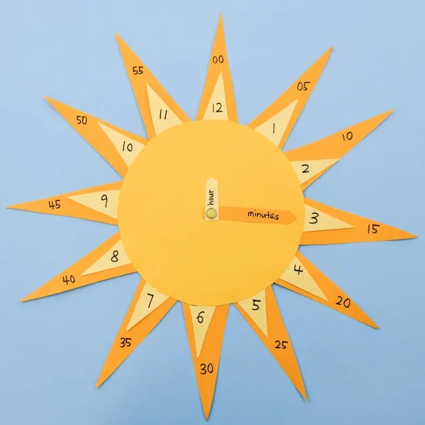 Teach your little ones how to tell time with this cute DIY sun clock craft and learning tool!