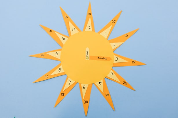 Teach your little ones how to tell time with this cute DIY sun clock craft and learning tool!