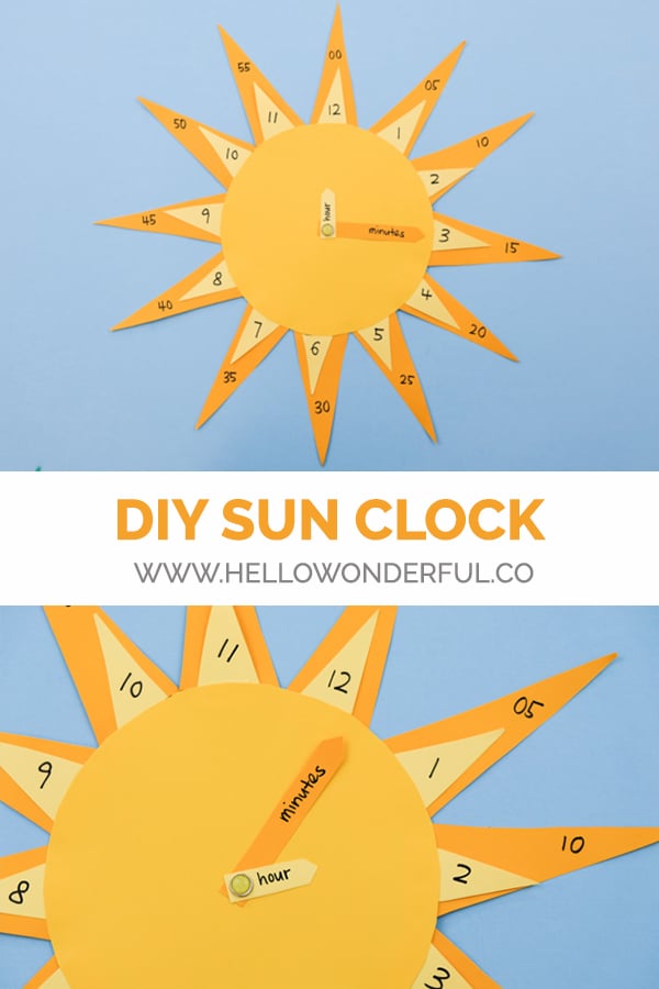 Teach your little ones how to tell time with this cute DIY sun clock craft and learning tool! 