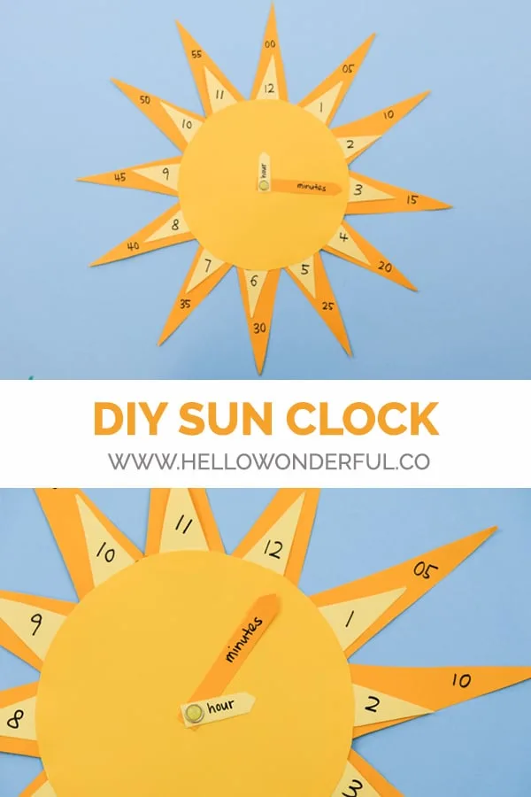 Teach your little ones how to tell time with this cute DIY sun clock craft and learning tool! 