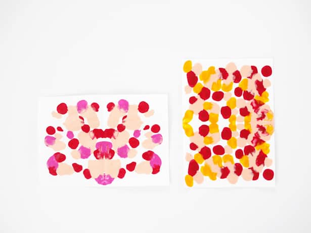 Easy and beautiful paint dot symmetry art for kids!