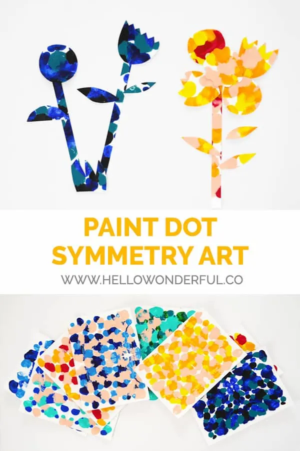 Easy and beautiful paint dot symmetry art for kids!