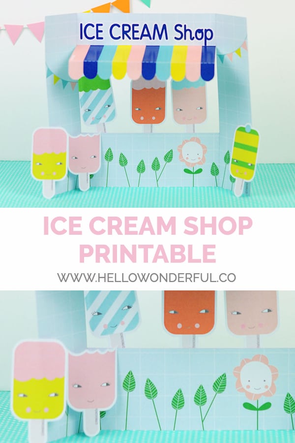 Make a cute ice cream shop for pretend play with our free printable! From hello, Wonderful