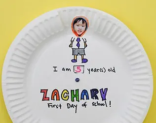 BACK TO SCHOOL PHOTO PAPER PLATE CRAFT 