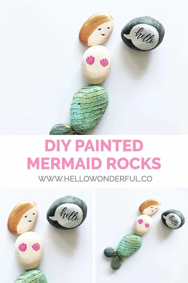 DIY Painted Mermaid Rocks from hello, Wonderful