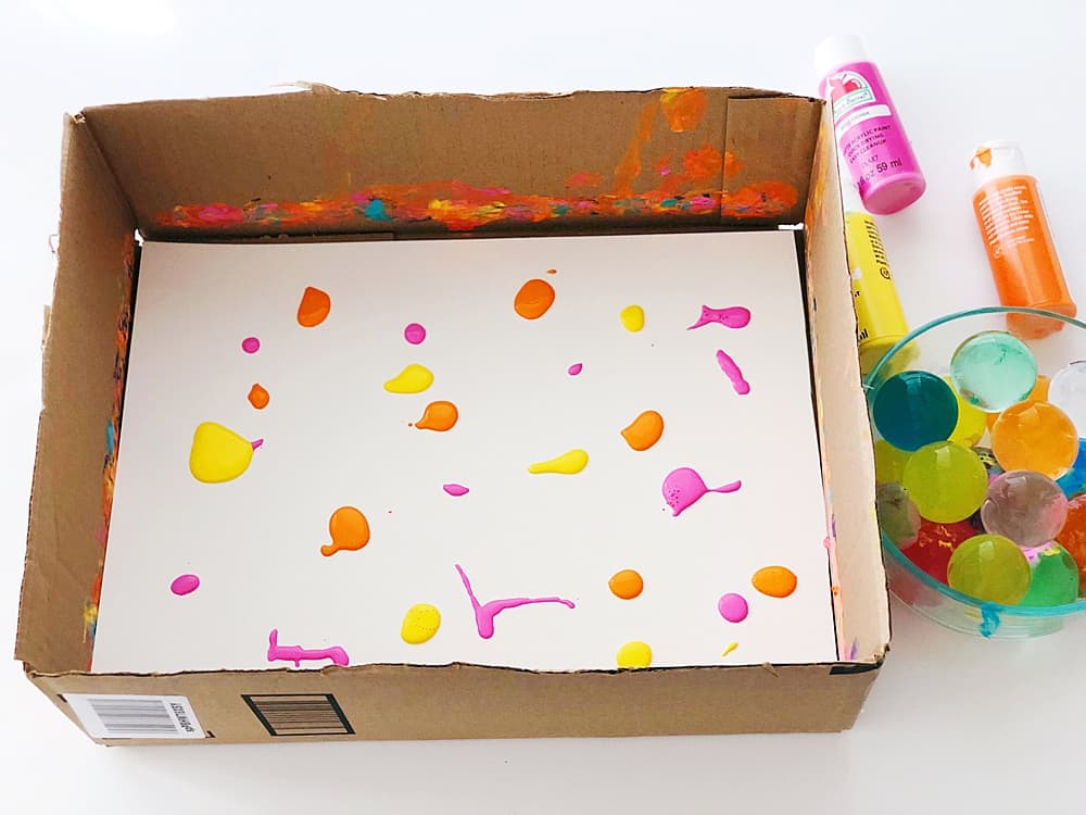 paint in cardboard box 