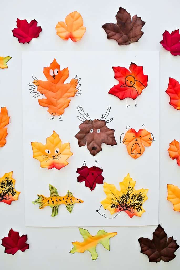 LEAF ANIMAL ART WITH TEMPLATE - hello, Wonderful