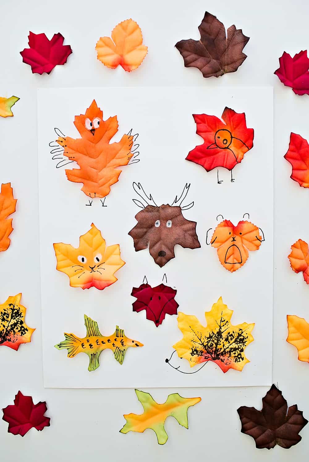 LEAF ANIMAL ART WITH TEMPLATE - Hello Wonderful