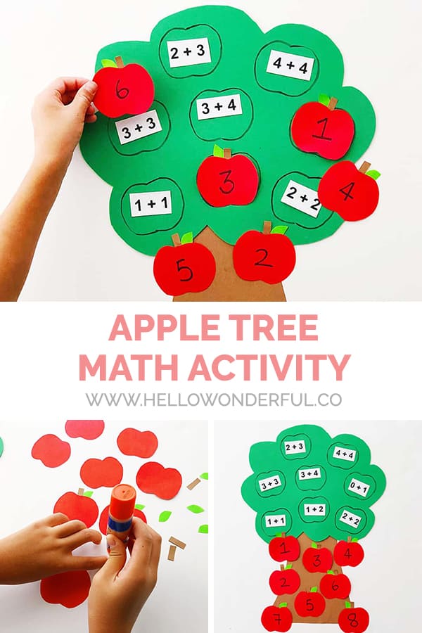 Make learning math fun with this cute apple tree math craft for kids! 