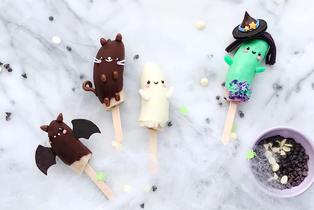 Make healthy, yummy Halloween bananimals for a spooky seasonal snack