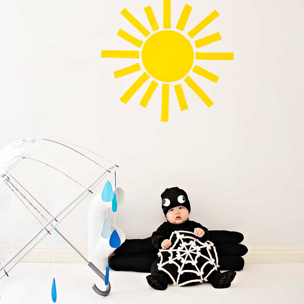 Make an adorable and easy DIY Itsy Bitsy Spider costume! 