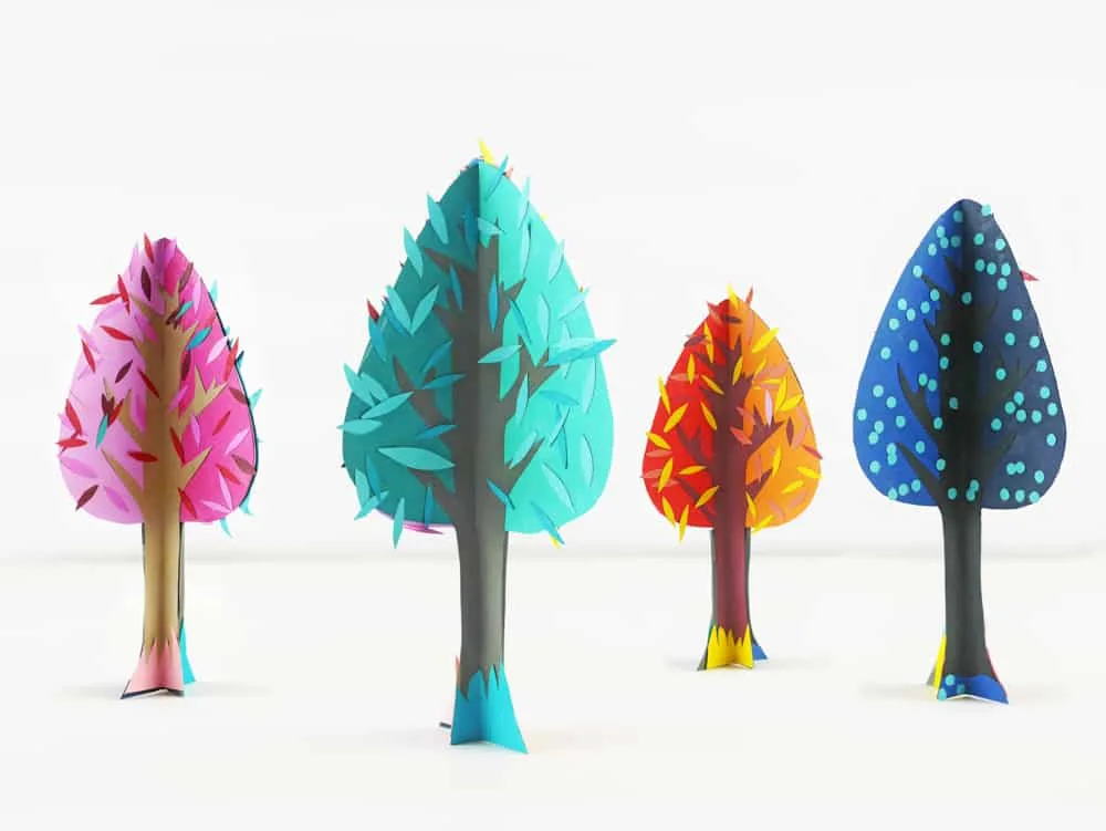 Modern Four Seasons Tree Paper Craft