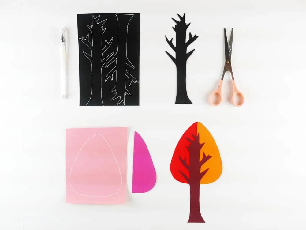 Teach kids the joy of seasonal changes while making some beauriful art with a simple and modern 4 seasons tree paper craft 