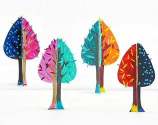 Teach kids the joy of seasonal changes while making some beauriful art with a simple and modern 4 seasons tree paper craft