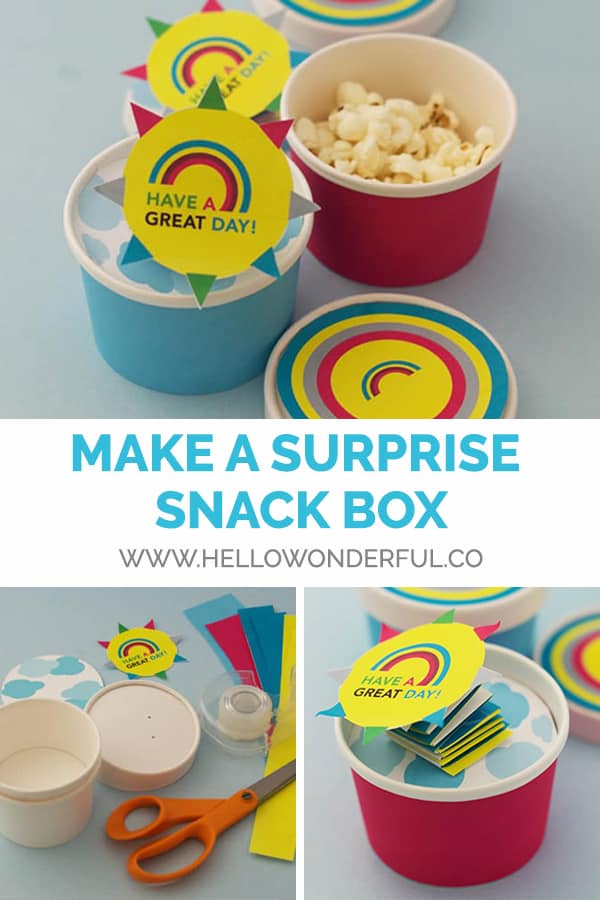 Make a fun surprise snack box to add to your child's lunch box! 