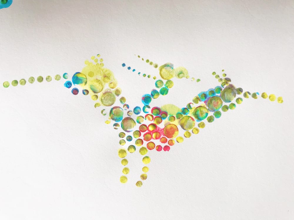 Create fun dinosaur pointillism art with a free template!