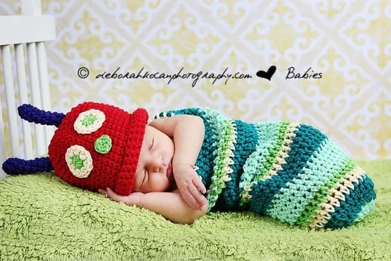 crochet Newborn Caterpillar Halloween Costume