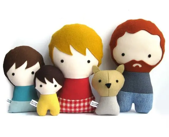 plush doll family portrait idea