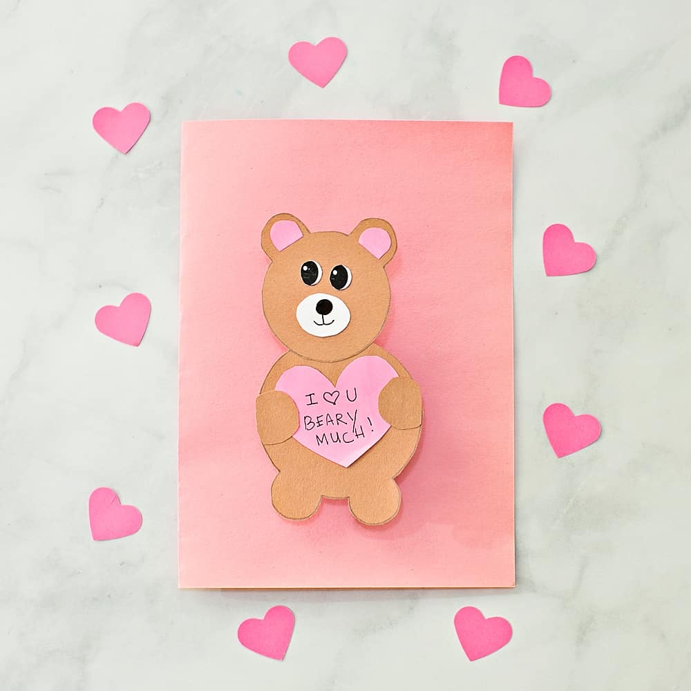 EASY VALENTINE BEAR CARD