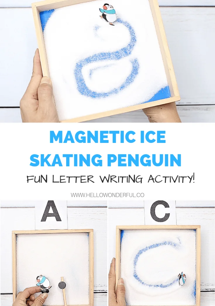 MAGNETIC ICE SKATING PENGUIN LETTER WRITING ACTIVITY