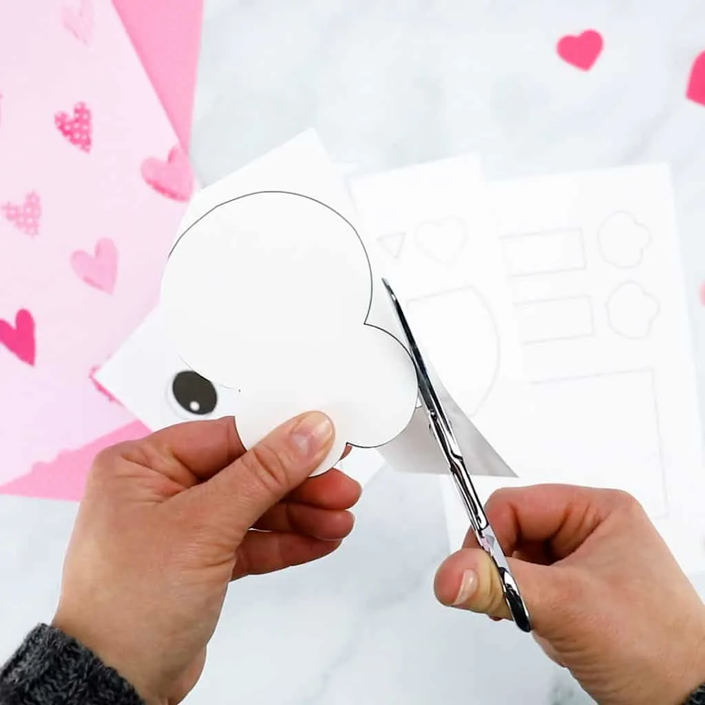 cutting out the template 