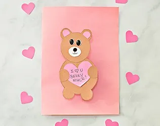 VALENTINE BEAR HEART CARD