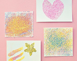 CHALK PAINTING GLITTER ART