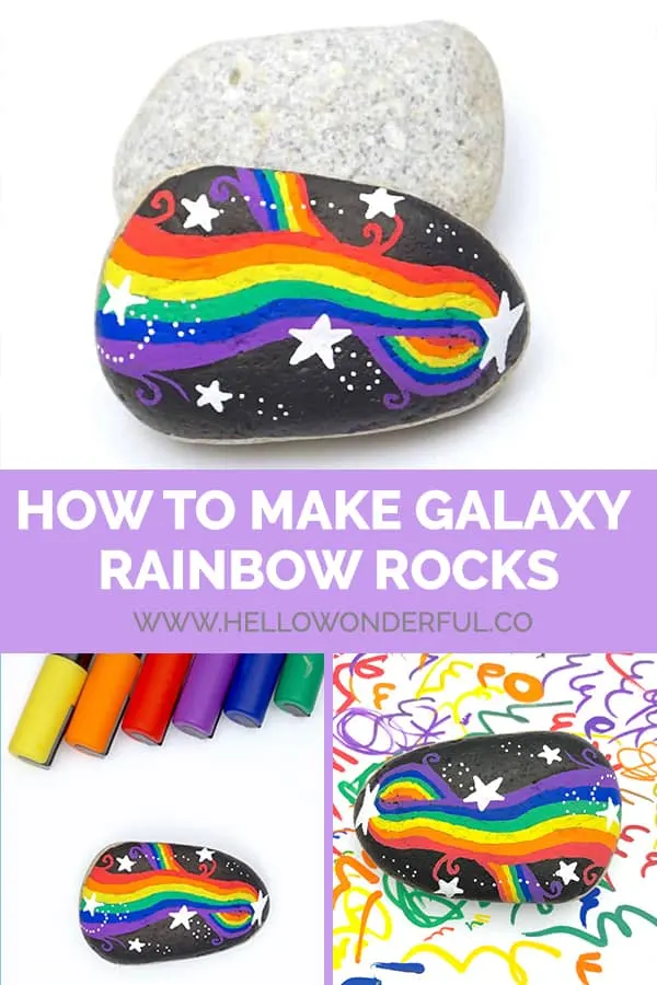 Paint galaxy rainbow rocks!