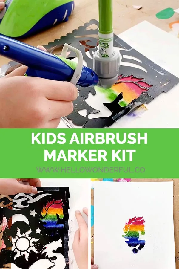 Your kids can use this fun airbrush marker kit to create beautiful artwork!