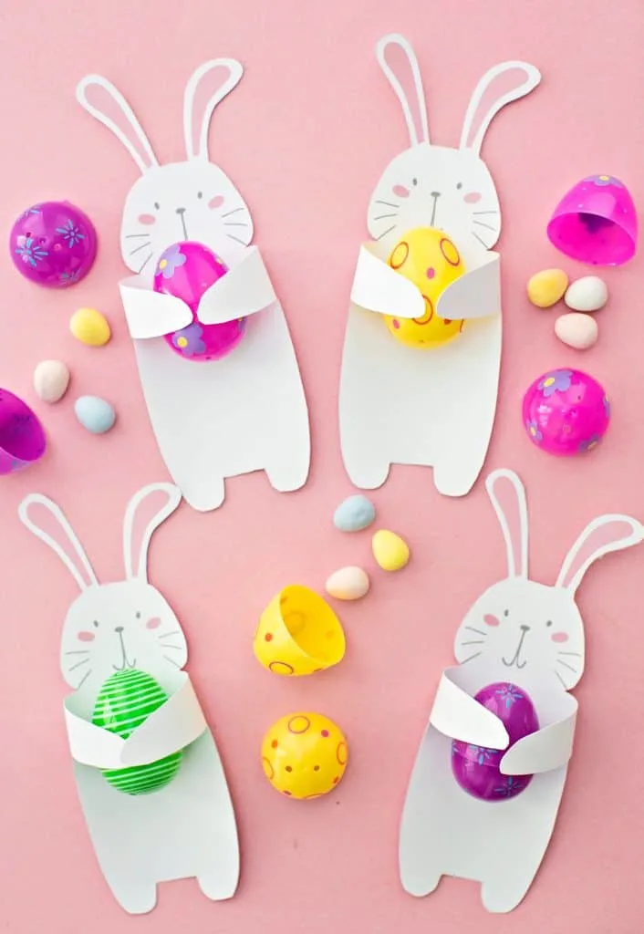 Bunny Holding Easter Egg Craft 
